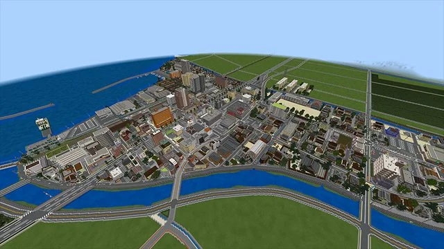 Matsuhama 松浜 | Japanese Town - Minecraft PE Map Download